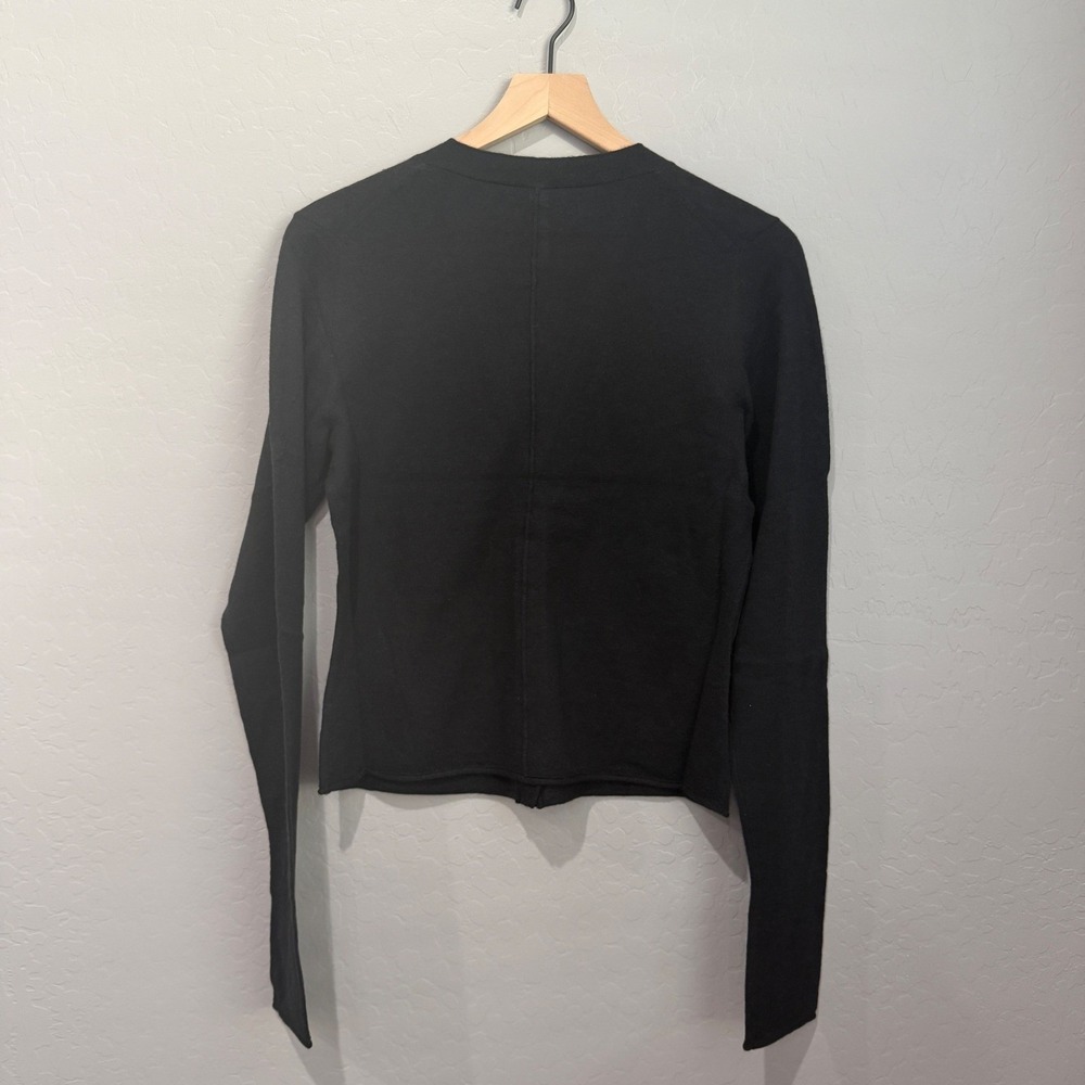 Skims Featherweight Cashmere Cardigan V Neck Onyx Black Size Large NWT - Picture 6 of 9